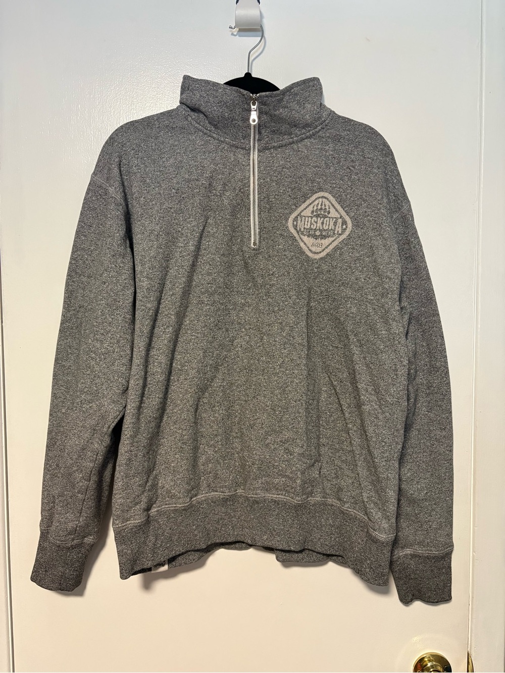 Grey Quarter-Zip Muskoka Bear Wear Sweater
